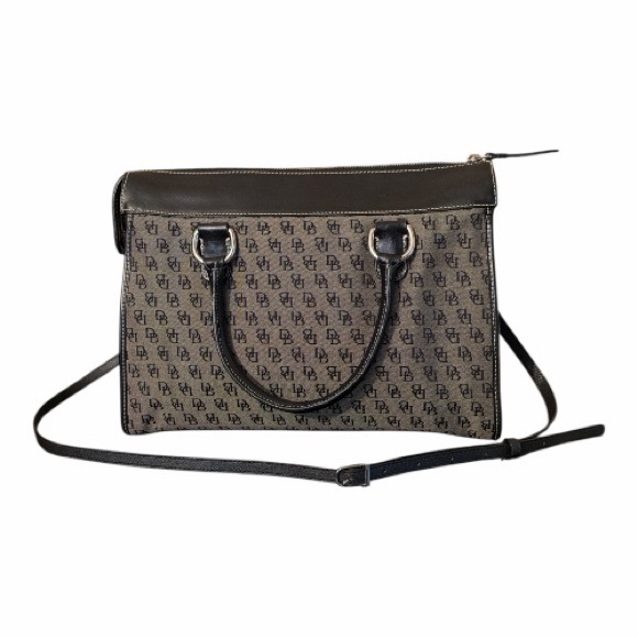 Dooney & Bourke Signature Monogram Double Pocket Satchel/Tote - Picture 2 of 9